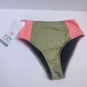 🆕 Billabong olive & coral SPF 50 Bikini bottoms swim pool beach uvsurf_M/10